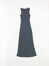 Load image into Gallery viewer, Vintage 90s Le Château Grey Striped Sleeveless Maxi Dress
