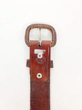 Load image into Gallery viewer, Vintage Dark Brown Woven Leather Belt
