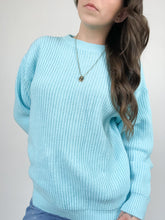 Load image into Gallery viewer, Vintage 80s Light Blue Knit Pullover Sweater
