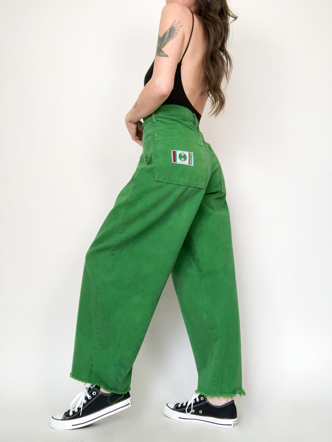 Vintage 90s Cross Colours Green High Rise Baggy Jeans Waist 31/32”