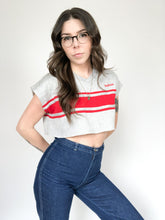 Load image into Gallery viewer, Vintage 80s Wilson Grey &amp; Red Cropped Sweatshirt
