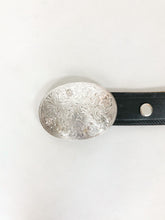 Load image into Gallery viewer, Montana Silversmiths Engraved Western Buckle with Etched Trim on Leather Belt
