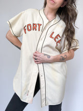 Load image into Gallery viewer, Vintage 1950s Embroidered Fort Lee Doge Davis Flannel Little League Baseball Jersey
