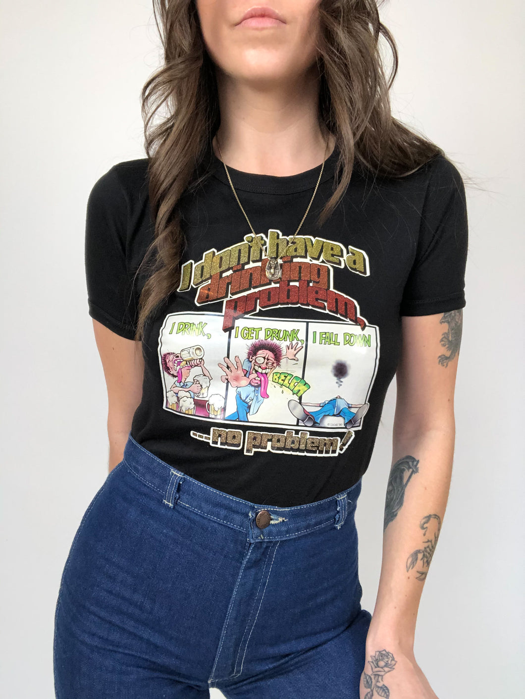 Vintage 80s Roach ‘I Don’t Have a Drinking Problem’ Tee Size M