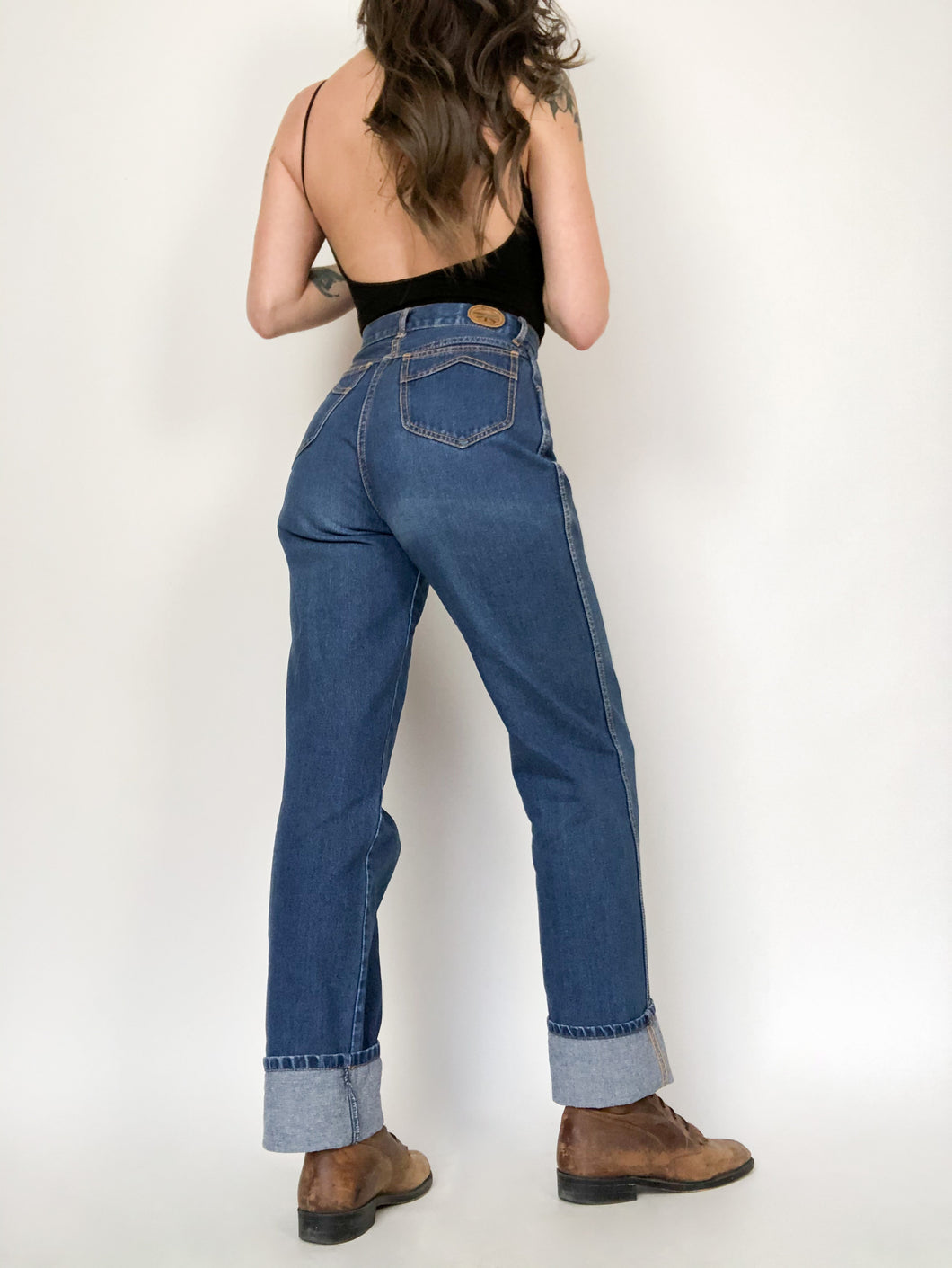 Vintage 70s Brittania High Rise Straight Leg Jeans Waist 26”