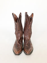 Load image into Gallery viewer, Vintage Dan Post Dark Brown Leather Cowboy Boots Men’s 8

