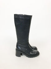 Load image into Gallery viewer, Vintage 90s Black Leather Lined Zip Up Boots Size 38
