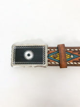 Load image into Gallery viewer, Vintage Thunderbird Hand Painted Embossed Leather Belt
