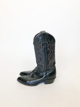 Load image into Gallery viewer, Vintage 80s Justin Black Leather Cowboy Boots Men’s 7.5
