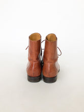 Load image into Gallery viewer, Vintage 90s Brown Leather Lace Up Booties Size 38.5
