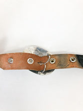 Load image into Gallery viewer, Montana Silversmiths Engraved Western Buckle with Etched Trim on Leather Belt
