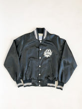 Load image into Gallery viewer, Vintage 80s Hank Williams Jr and the Bama Band Black Satin Jacket
