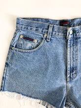 Load image into Gallery viewer, Vintage 90s Tommy Hilfiger High Rise Cut Off Jean Shorts Waist 31”
