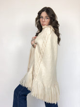 Load image into Gallery viewer, Vintage 70s Hand Knit Fringe Poncho
