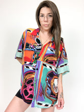 Load image into Gallery viewer, Vintage 1991 Planet Hollywood Abstract Button Up Camp Shirt Size S
