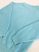 Load image into Gallery viewer, Vintage 80s Light Blue Knit Pullover Sweater
