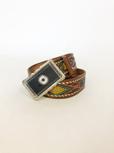 Load image into Gallery viewer, Vintage Thunderbird Hand Painted Embossed Leather Belt
