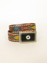 Load image into Gallery viewer, Vintage Thunderbird Hand Painted Embossed Leather Belt
