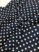 Load image into Gallery viewer, Vintage 90s Navy and White Polka Dot Dress
