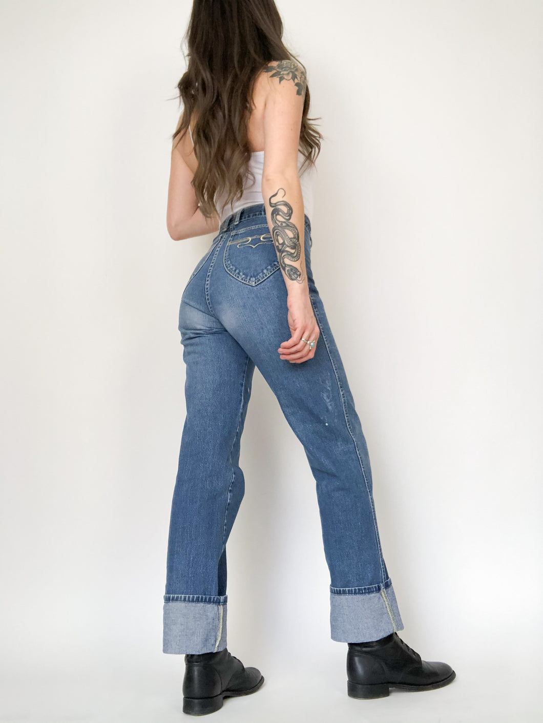 Vintage 70s Brittania High Rise Straight Leg Jeans Waist 26”