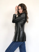 Load image into Gallery viewer, Vintage 00s Black Leather Trench
