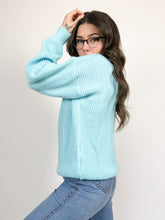 Load image into Gallery viewer, Vintage 80s Light Blue Knit Pullover Sweater
