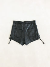 Load image into Gallery viewer, Vintage 80s Leather Shorts Waist 28”
