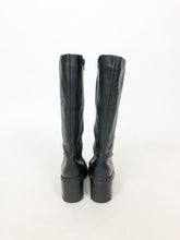 Load image into Gallery viewer, Vintage 90s Black Leather Lined Zip Up Boots Size 38
