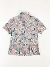 Load image into Gallery viewer, Vintage 70s Short Sleeve Floral Poly Blouse
