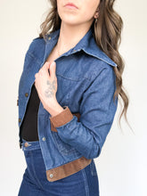 Load image into Gallery viewer, Vintage ‘Lady Wrangler’ Sportswear Cropped Denim &amp; Suede Jacket
