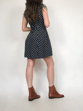 Load image into Gallery viewer, Vintage 90s Navy and White Polka Dot Dress
