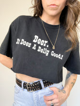 Load image into Gallery viewer, Vintage ‘Beer, It Does A Belly Good!’ Cropped Tee Size M
