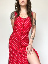 Load image into Gallery viewer, Vintage 90s Smart Set Red &amp; White Polka Dot Maxi Dress
