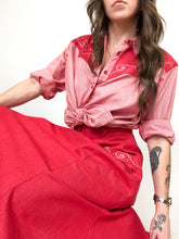 Load image into Gallery viewer, Vintage 70s Roper ‘Rodeo Blue’ Red Western Shirt and Skirt Set
