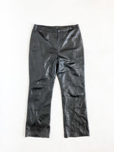 Load image into Gallery viewer, Danier Ultra Soft Black Leather Mid Rise Pants Waist 31”
